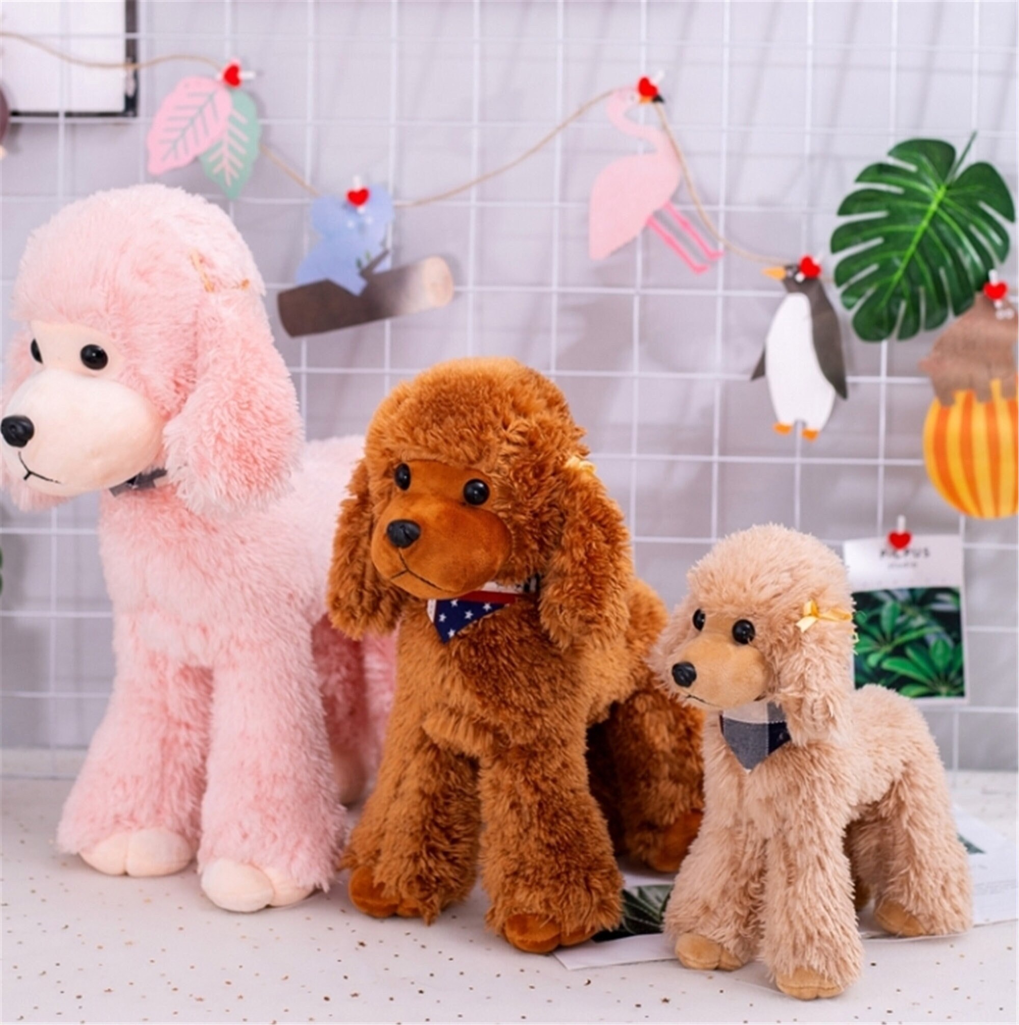Dog Poodle Plush Toy Dog Plushie Brown Poodle Doll Comfort Etsy