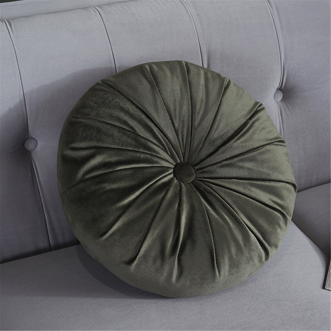 Round sofa decor Dutch Velvet Fabric pillow diameter Etsy