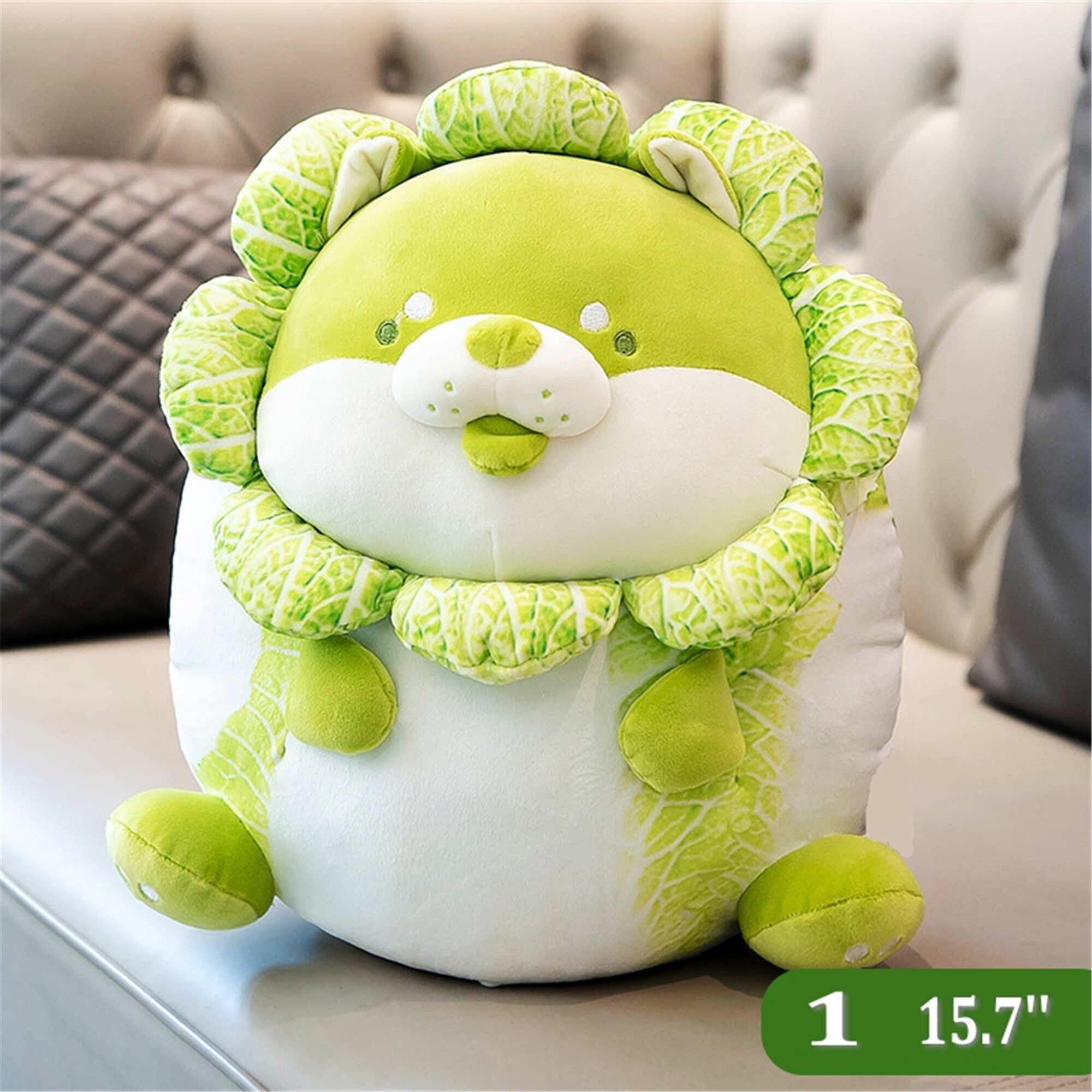 Cabbage dog plush Vegetable plush toy Green dog plush toy Etsy