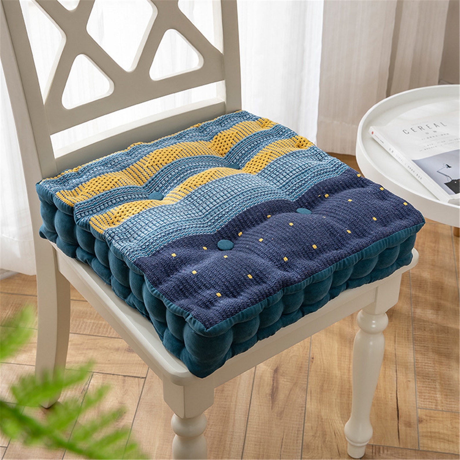 Thickness 4 Inch Square Chair Cushion Pillow Cafe Color Pillow Etsy