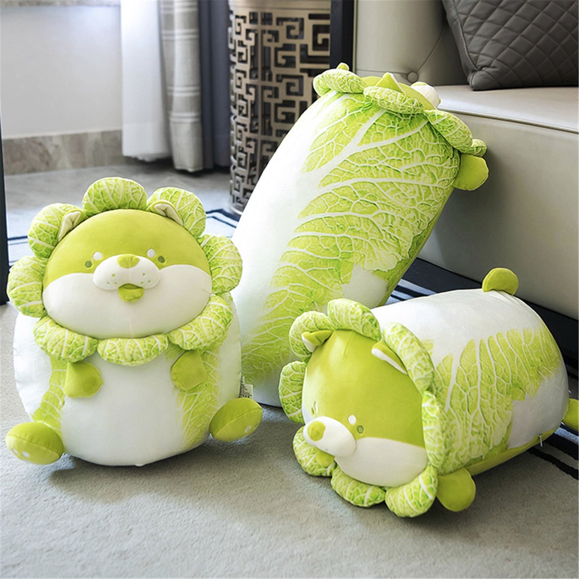 Cabbage dog plush Vegetable plush toy Green dog plush toy Etsy