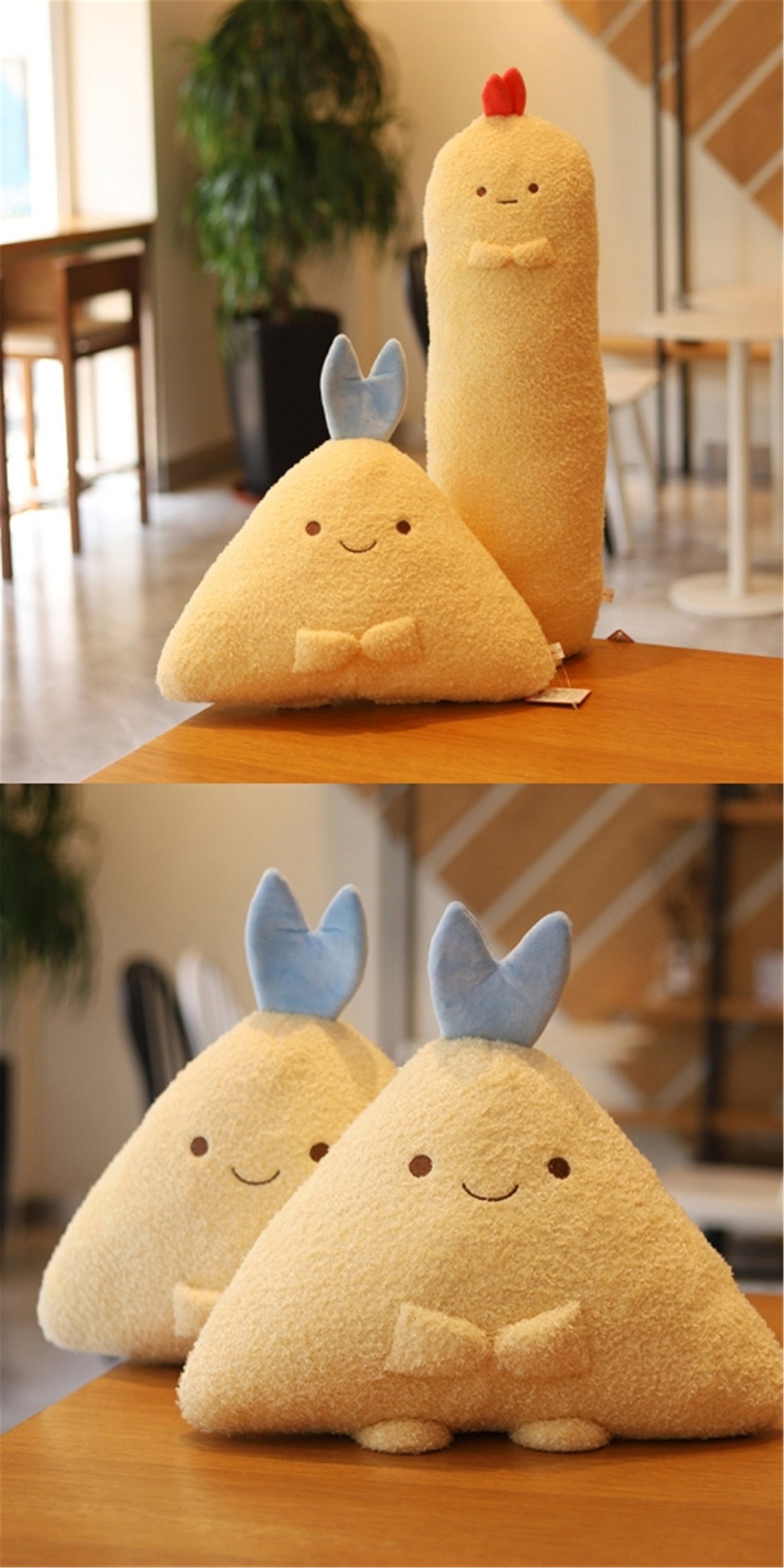 Super cute Tempura plush toy yellow Fried Shrimp Long pillow Etsy