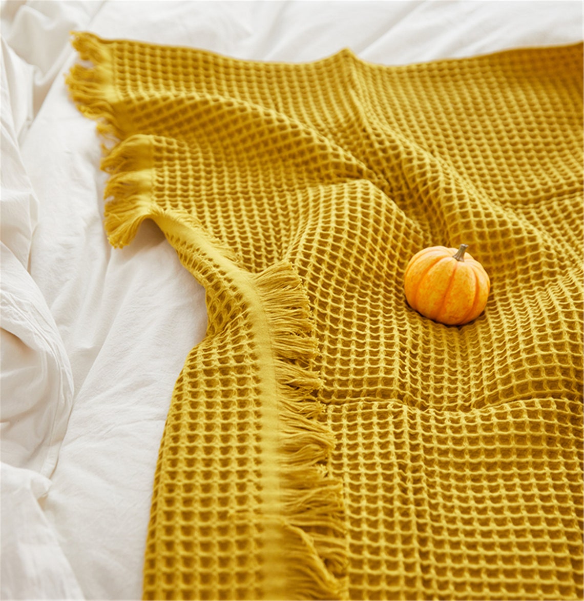 55in55in Grass green knit blanket throws 100 Cotton Warm Etsy