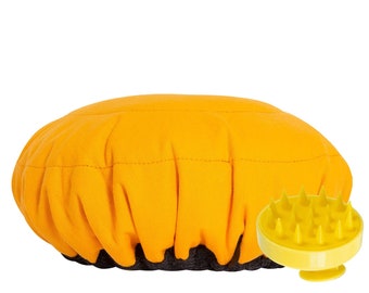 Flaxseed Microwavable Deep Conditioning Heat Cap – Scalp Massager Kit