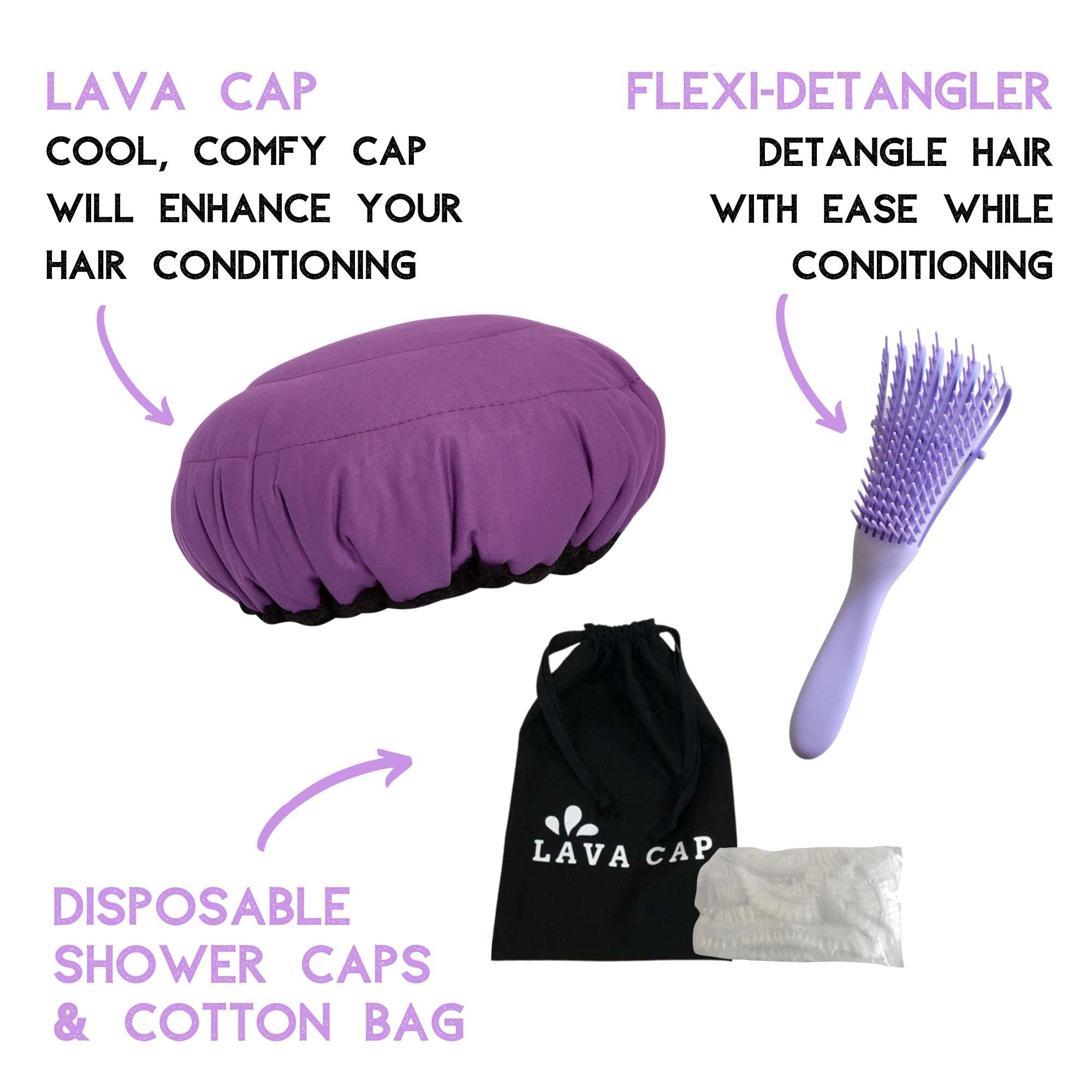 Deep Conditioning Flaxseed Heat Cap, Reusable, Purple Microwavable Hair