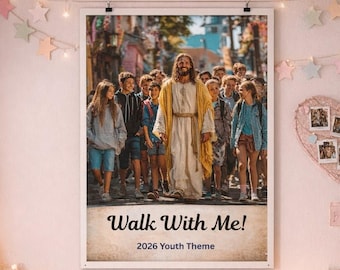Walk With Me – Jugendthema 2026 | Inspirierende christliche Jugend Kunst | Digitaler Download