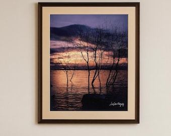 Salz Lake Sunset Fotografie Druck - Utah Landschaft Kunst