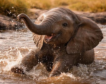 Baby Elephant Safari Prints for home decor