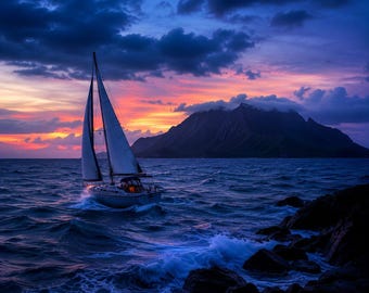 À travers la tempête au crépuscule