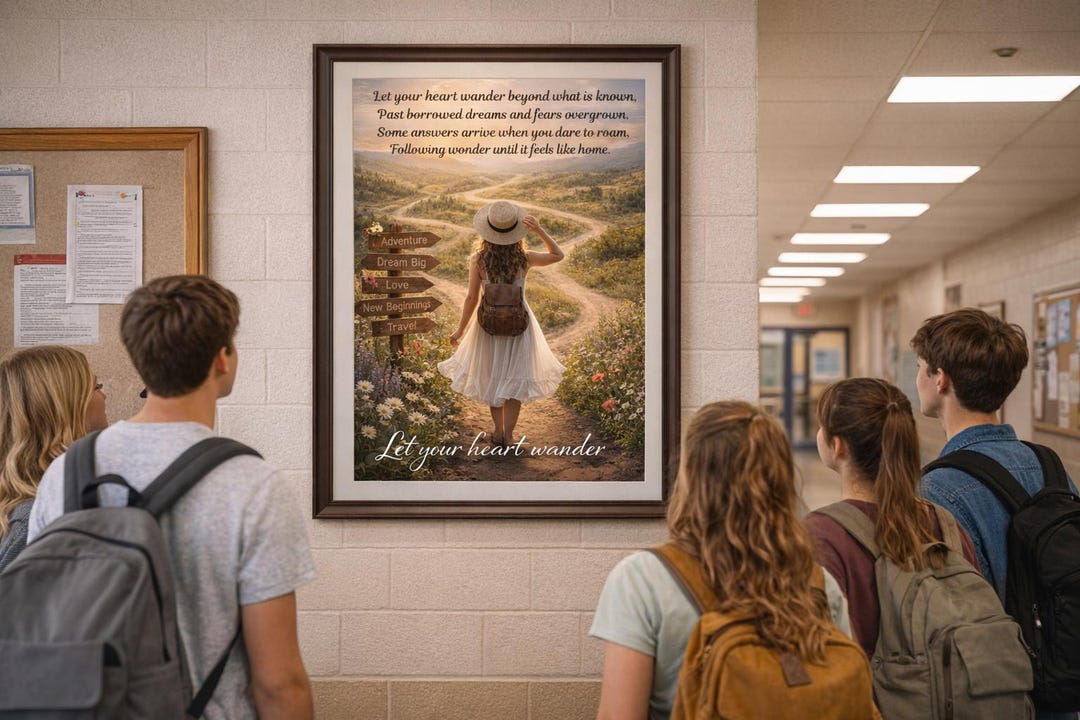 Wander Student Let Your Heart Wander – Inspirational Wall Art for Dreamers, Students ...
