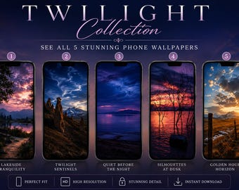 Collection Crépuscule – Fonds d'écran pour téléphone – Paysages du soir (Téléchargement numérique)
