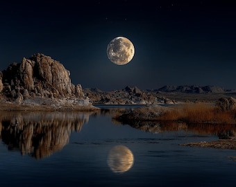 Mondaufgang über Süd-Utah Lake Kunstdruck