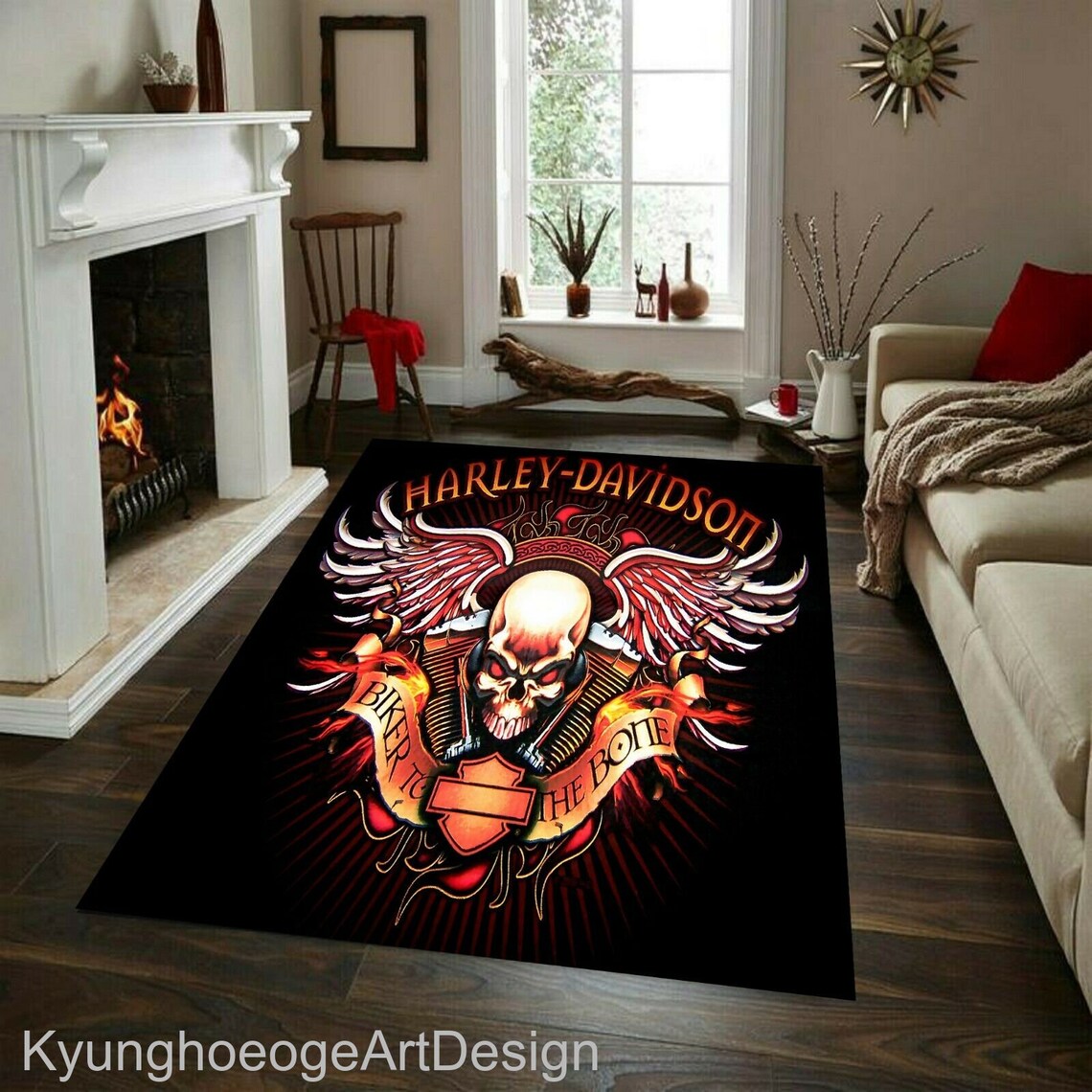 Harley Davidson New Rug 37Carpet Non Slip Floor Etsy