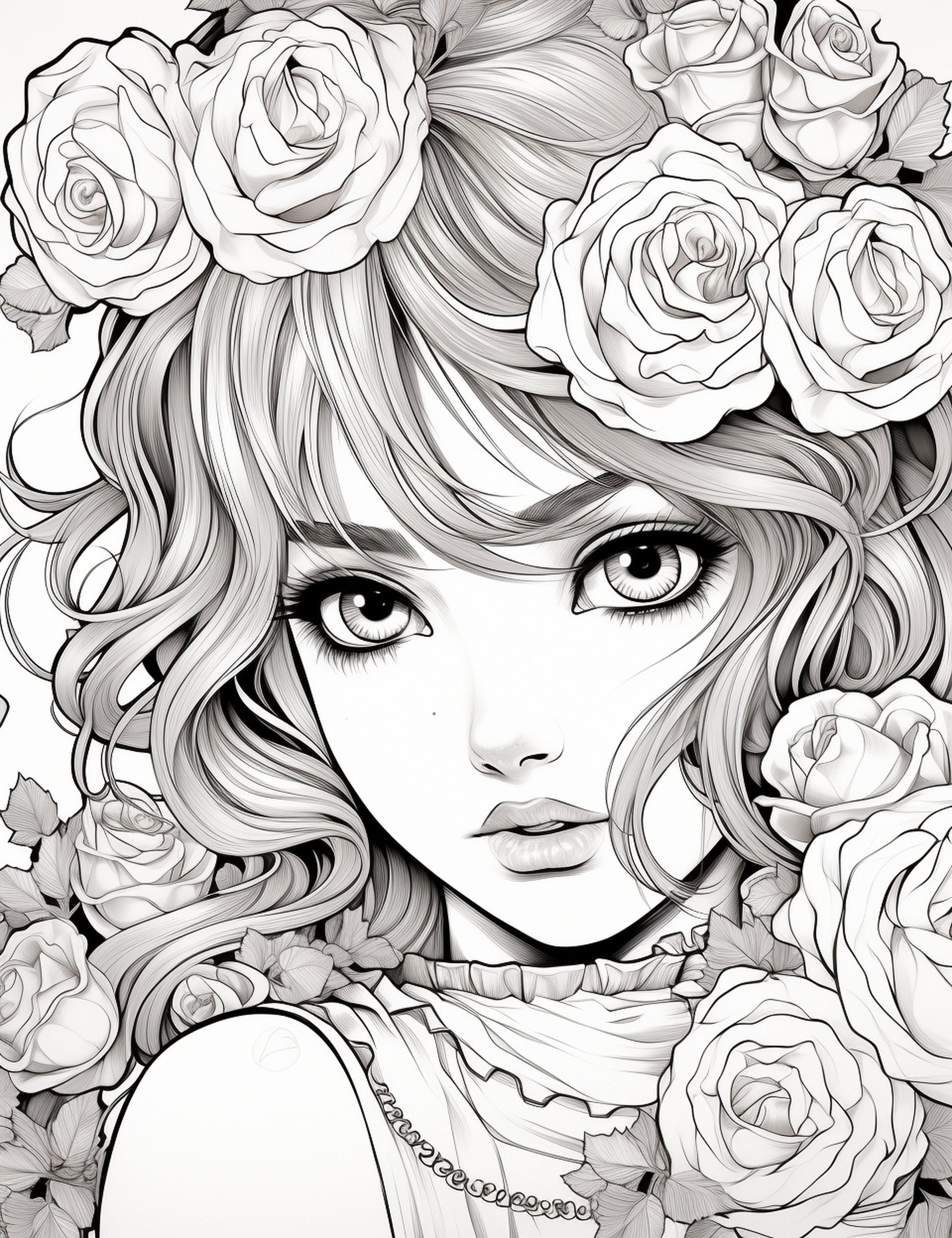 40 Coloring Pages of Pretty Girls. Good for Both Adults and Children ...