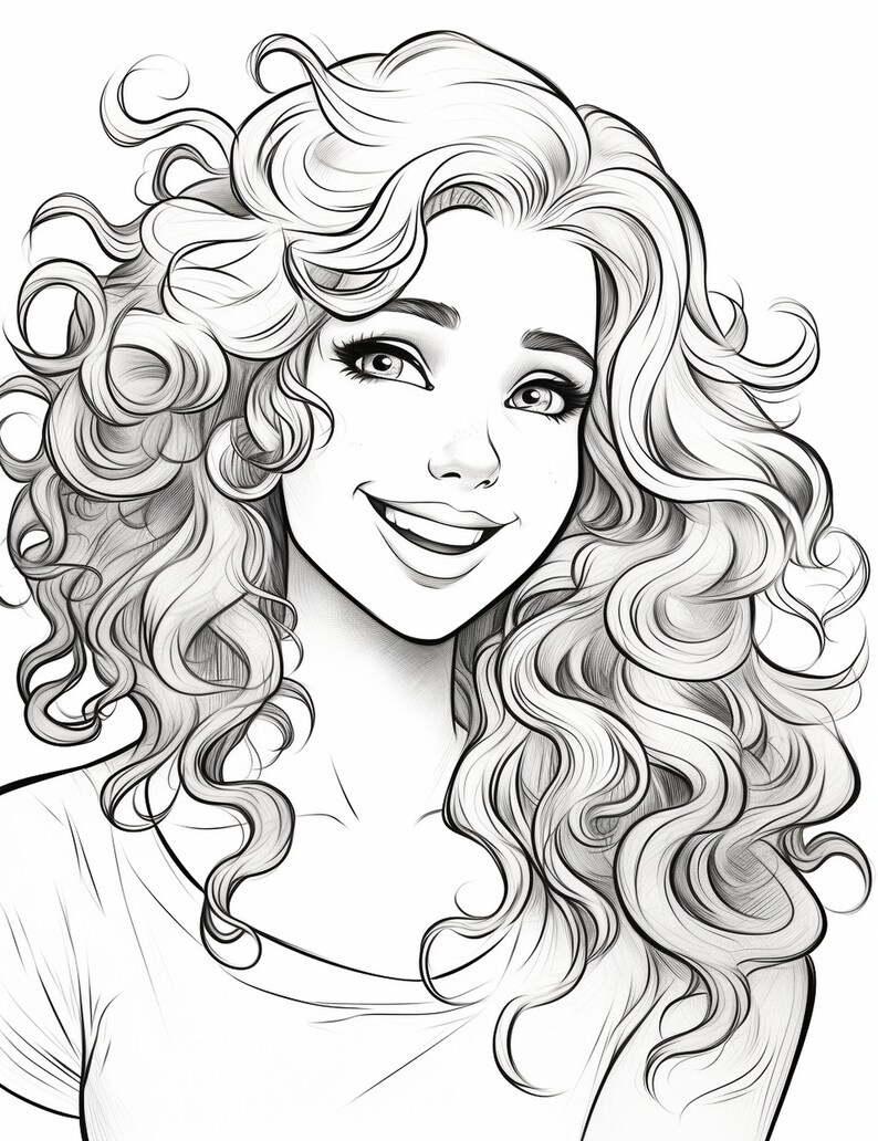 40 Coloring Pages of Pretty Girls. Good for Both Adults and Children ...