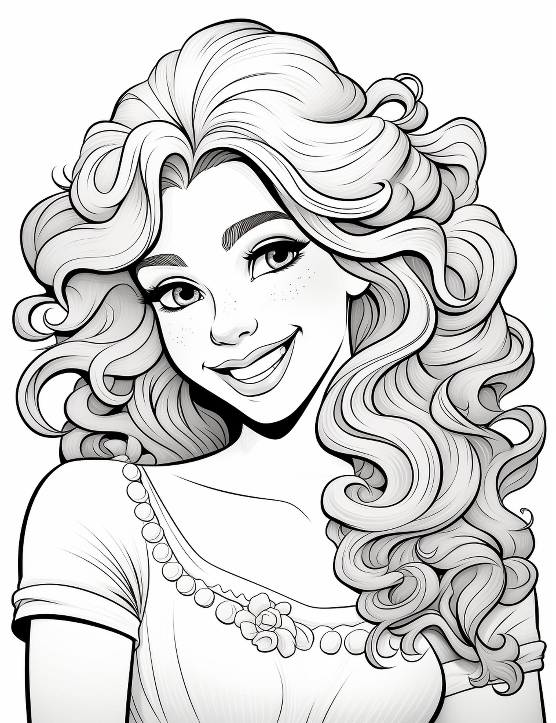 40 Coloring Pages of Pretty Girls. Good for Both Adults and Children. Pick the Page You Like and ...