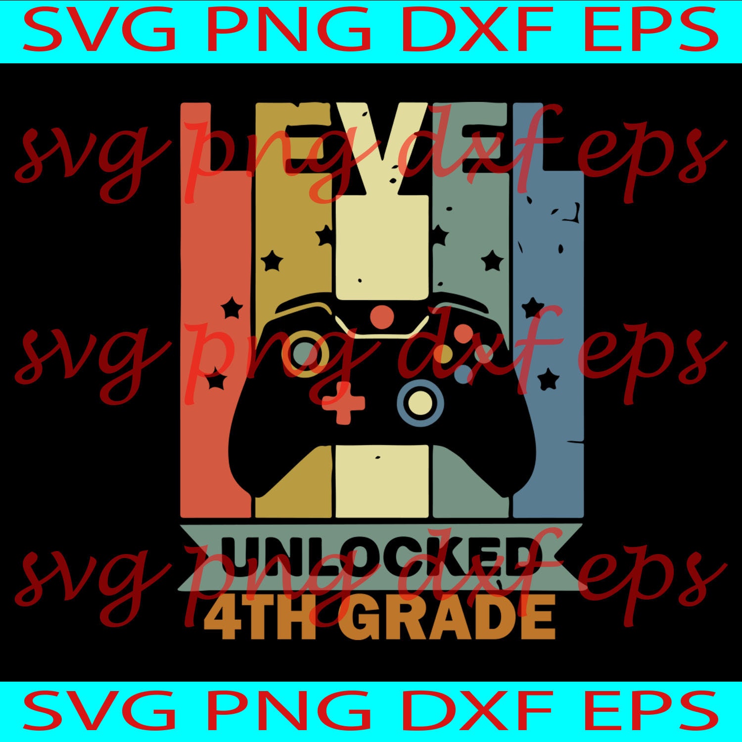 Level Unlocked 4th Grade Vintage Back To School Svg Back To Etsy