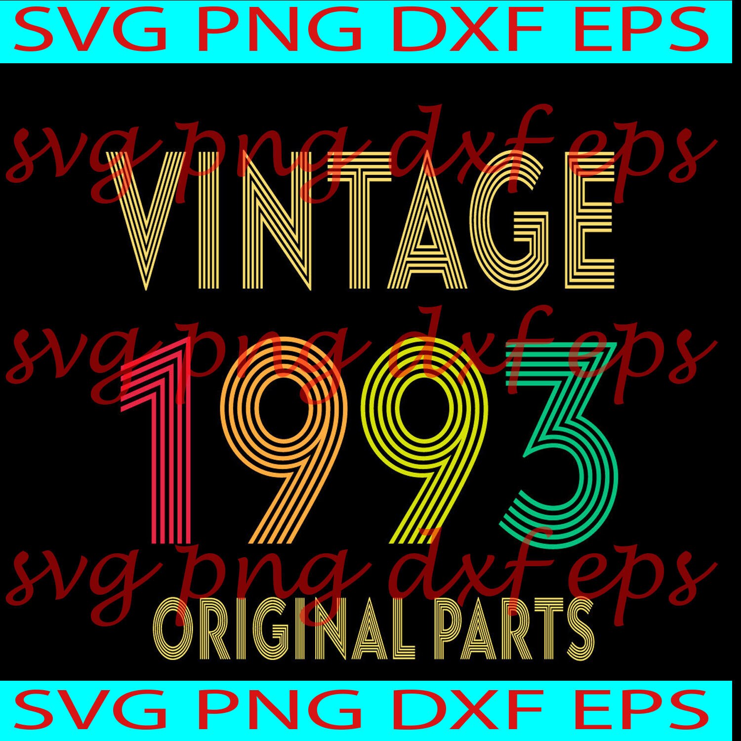 Vintage 1993 Original Teile Geburtstag Vintage Svg Geburtstag Etsy