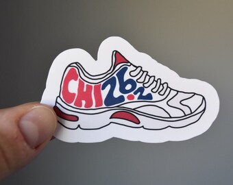 Chicago Marathon Sticker - Running Sticker - Running Shoe - Chicago Colors