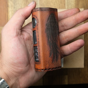 Étui en cuir 100 W LOSTVAPE GRUS | à manches longues | Couverture - Veuillez lire les détails de l&#39;article - Cadeaux personnalisés