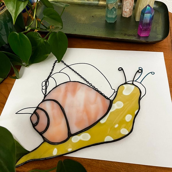 Stained Glass Snail Digital PDF Pattern Outline