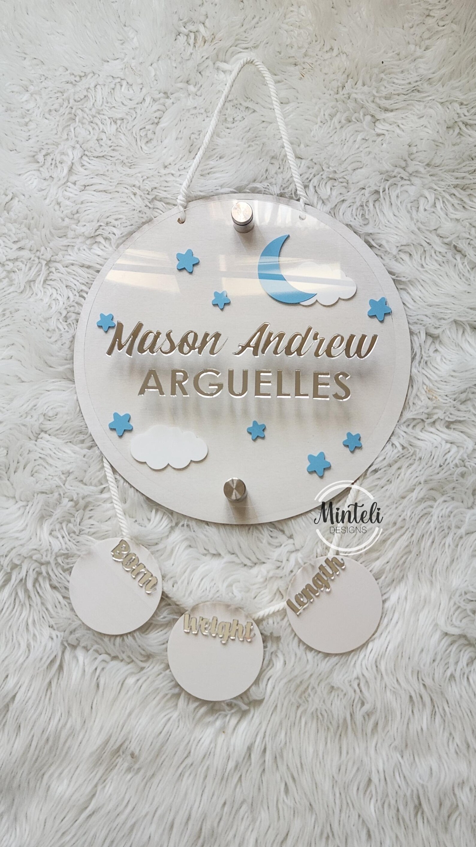 Newborn Baby Birth Stats Board Wood and Acrylic, 3d Style, Nursery ...