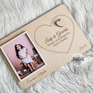 Padrinos bautismo propuesta marco de fotos regalo tablero signo madera - Regalo para propuesta pregunta padrinos bautizo portaretrato foto
