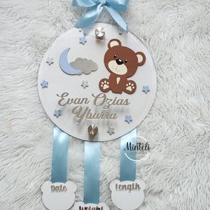 Newborn Baby Birth Stats Board Wood and Acrylic, 3d Style, Nursery ...