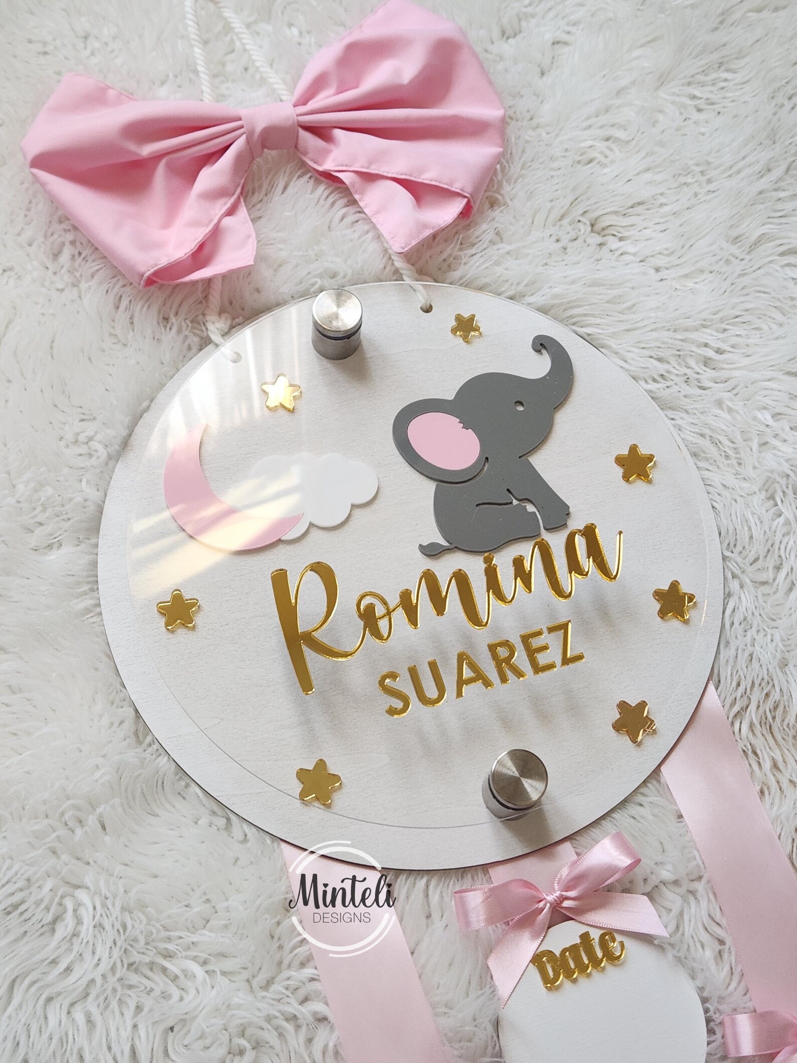 Newborn Baby Birth Stats Board Wood and Acrylic, 3d Style, Nursery ...