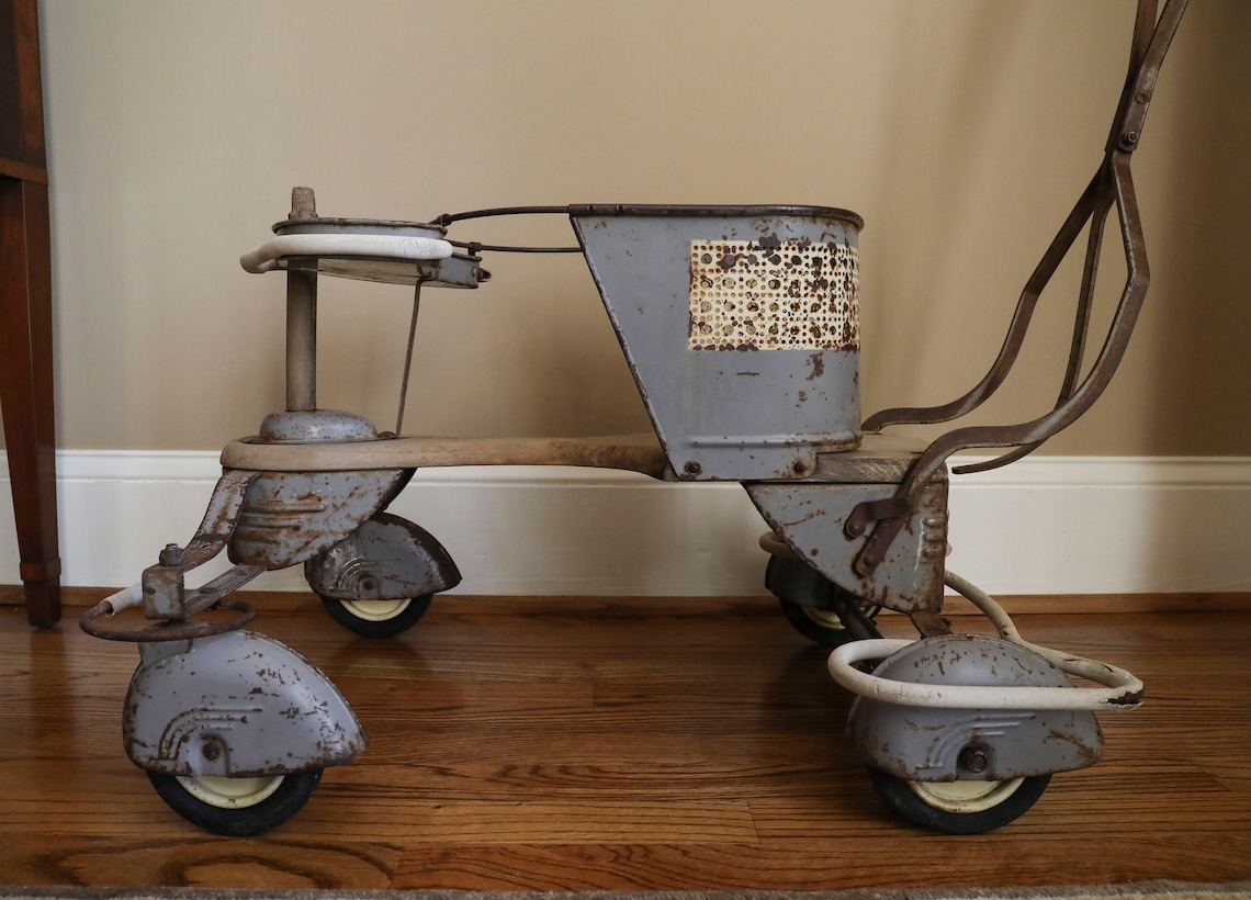 Vintage 1940s Taylor Tot Baby Stroller Metal & Wood Etsy UK