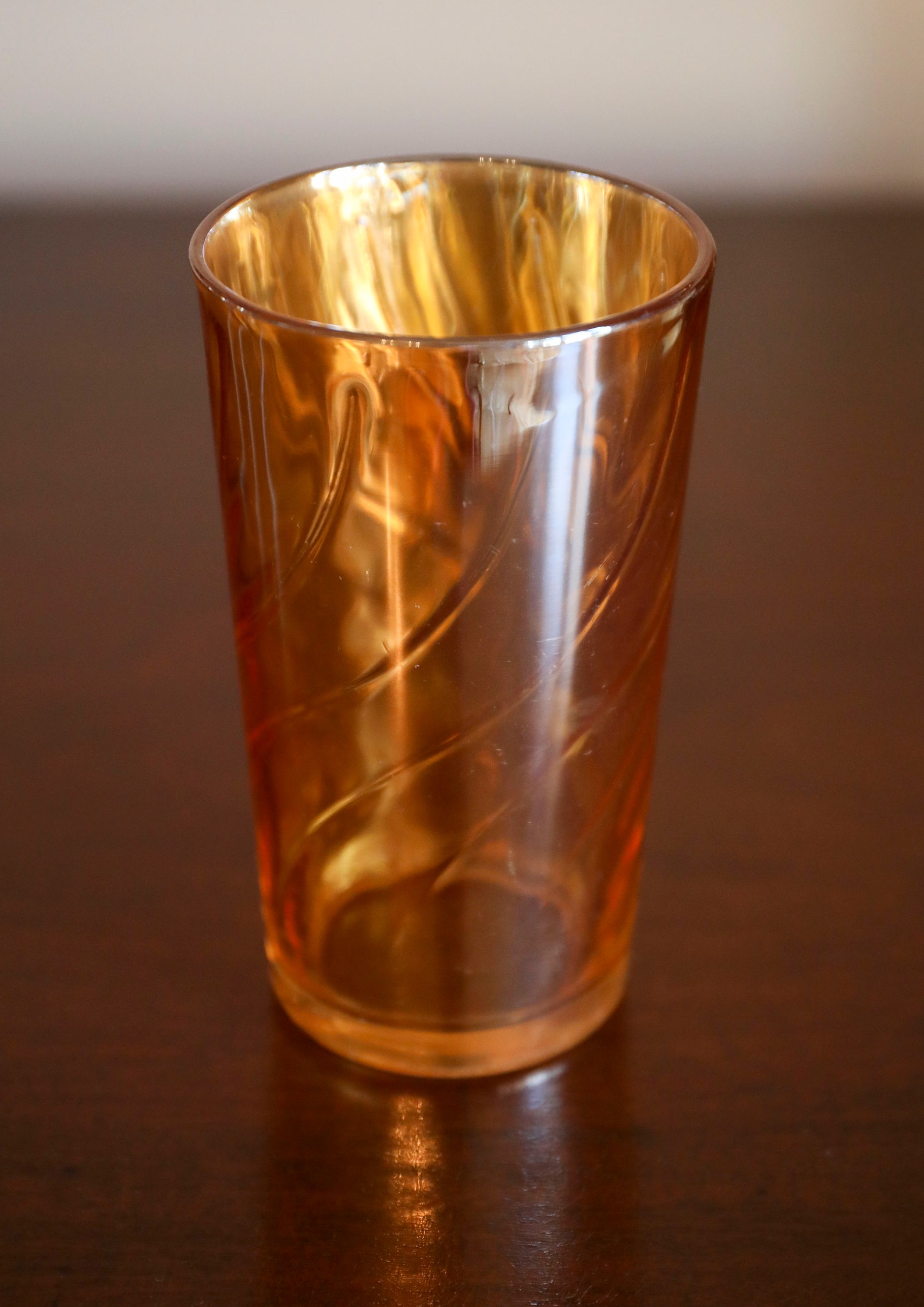 Vintage 5 Peach Carnival Glass Drinking Glasses Etsy