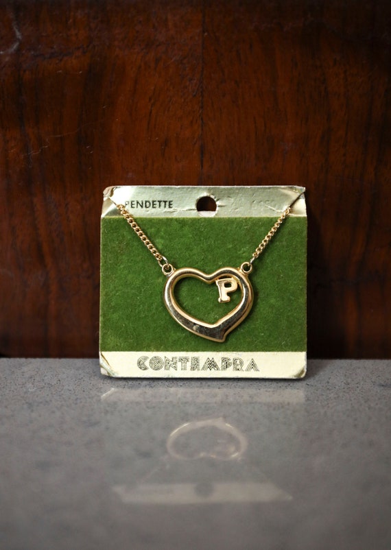 Vintage Contempra Necklace with Heart Pendant & P 