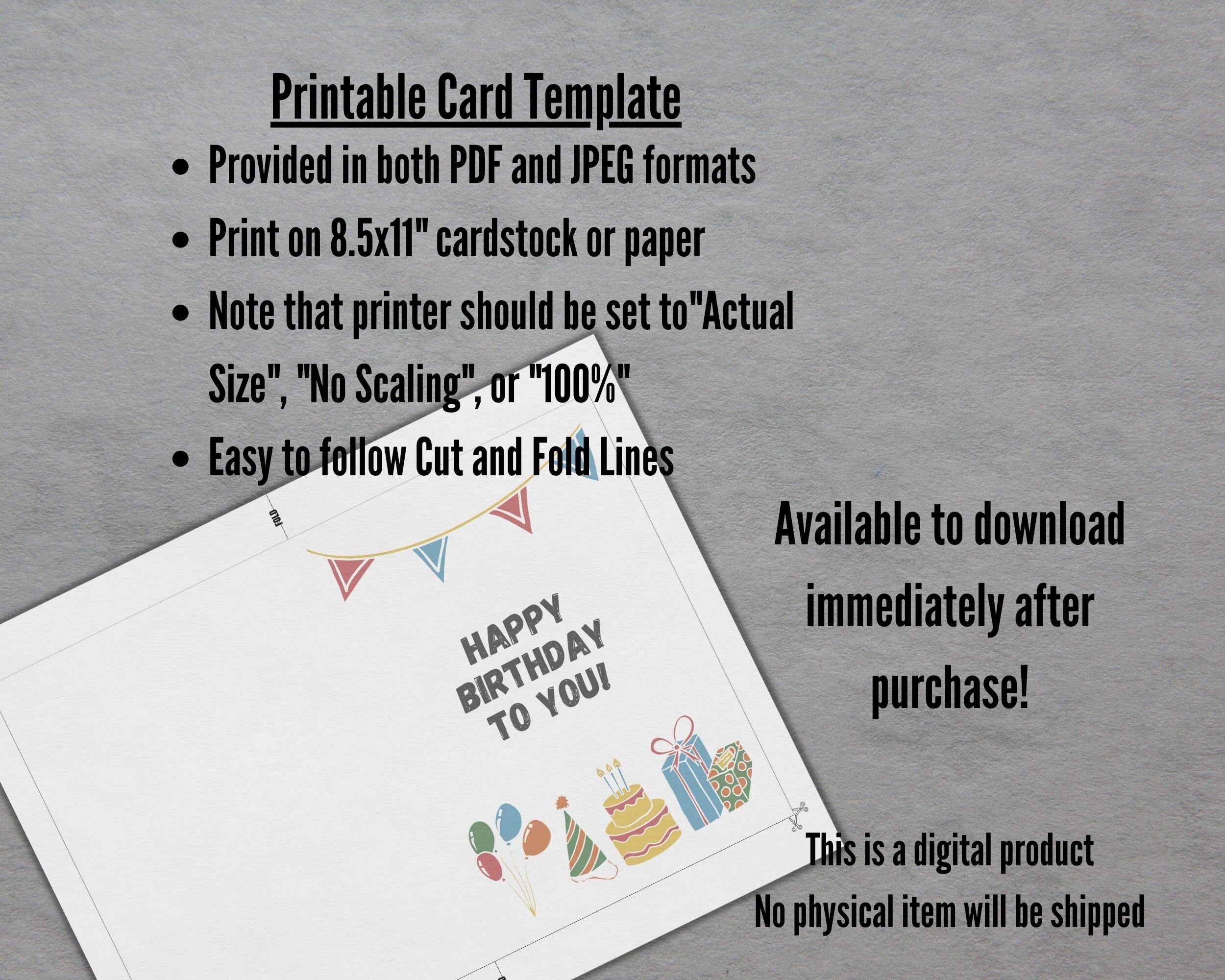 Printable Birthday Card Birthday Card Printable Digital Birthday Cards ...