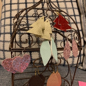 Handmade leather earrings
