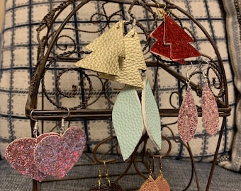 Handmade leather earrings