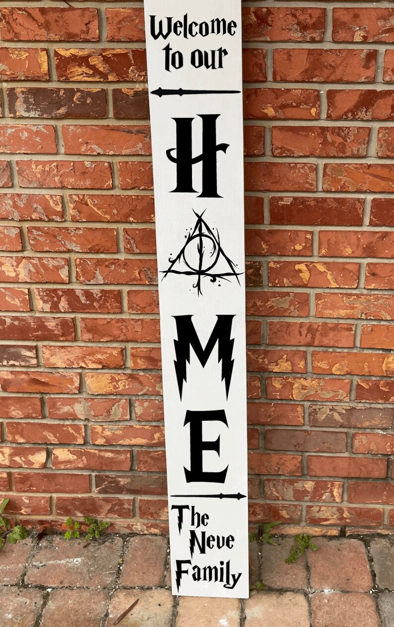 4 FT Housewarming Closing Leaner Personalized Porch Sign Farmhouse | Welcome Sign Porch Decor 5 FT Harry Potter Porch Sign