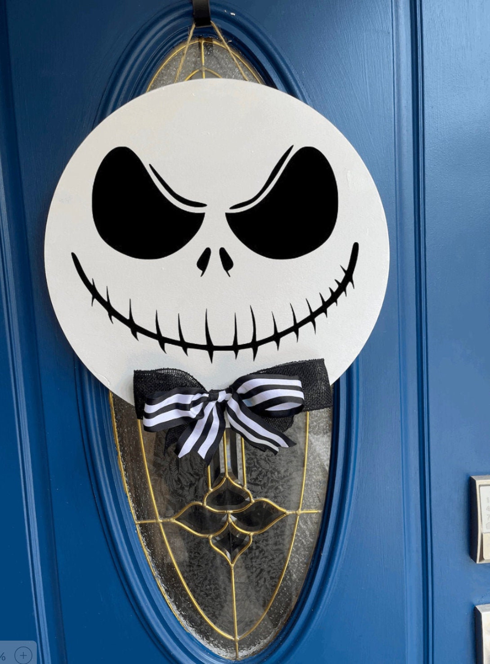 Jack Skellington Door Hanger Halloween Decor Door Decor Etsy