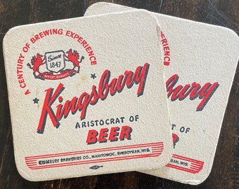 1940's Kingsbury Beer Coasters - Set of 2