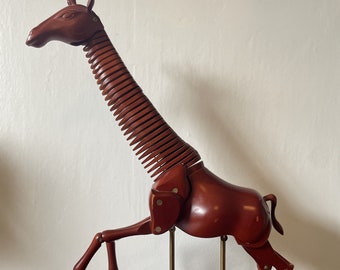 Articulating Wooden Giraffe Sculpture - Extremely Rare - Very Good Condition - ALL PIECES INTACT!