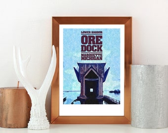 Marquette Lower Harbor Ore Dock Sztuka w stylu vintage