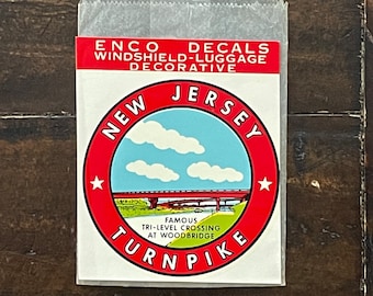 Authentic Vintage Enco New Jersey Turnpike Luggage Decal