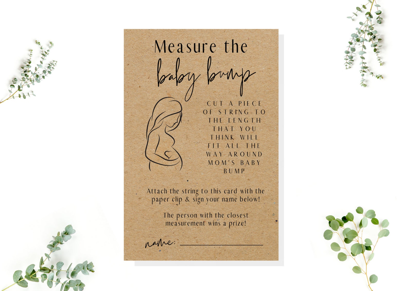 Measure the Baby Bump Baby Shower Games Instant Download Etsy