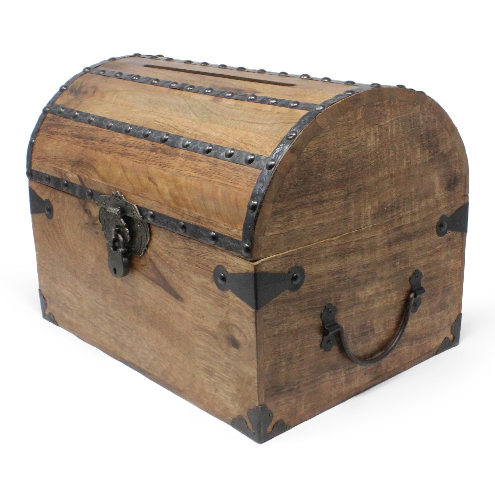 Wooden Pirate Treasure Chest With Built in Card Slot - Treasure
