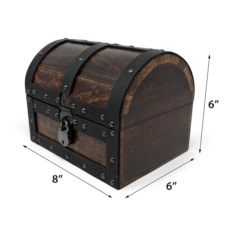 Deluxe Handmade Wooden Treasure Chest Storage Box With Real Leather ...