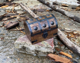 Pirate Treasure Chest Keepsake Wooden Box