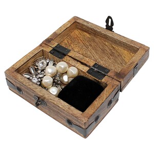 Wooden Treasure Chest Keepsake Box Flat Top small by - Etsy