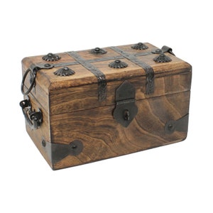 Deluxe Pirate Treasure Chest Keepsake Wooden Box by Nautical Cove