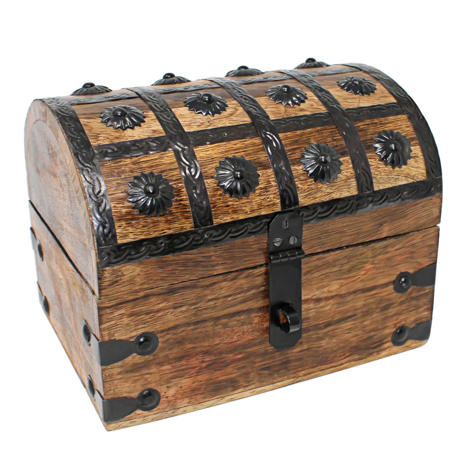 Nautical Cove Pirate Treasure Wood Chest - Includes Faux Leather ...