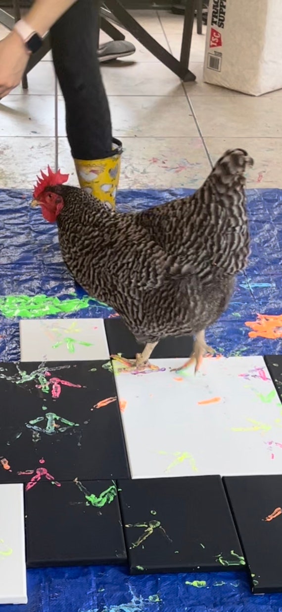 12x16 Chicken Footprint Painting