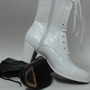 Botas de Baile Folklorico Adelitas de Mujer en Blanco y Negro | Etsy México